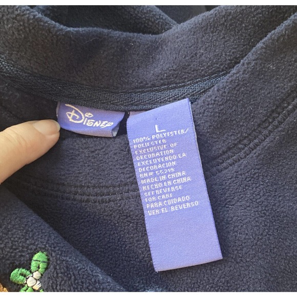 Winnie The Pooh Size LARGE Navy Christmas Mistle toe Fleece Pullover - Picture 6 of 6